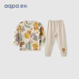 aqpa婴儿内衣套装纯棉衣服秋冬男女宝宝儿童秋衣秋裤（适合20℃左右） 马戏团 80cm