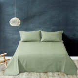 黄河口老粗布床单纯棉 家纺粗布床单纯棉全棉格子被单纯棉床单老粗布床单单件 纯色墨绿色 250X250cm适合1.8、2.0米床