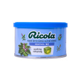 利口乐（Ricola）瑞士进口零食薄荷味呵护润喉糖清凉薄荷硬糖果片100g