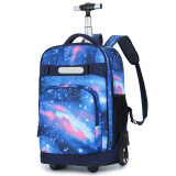 威盛达 拉杆背包书包旅行男女行李包可背可拉旅行包小学初高中学生 星空蓝色 18寸