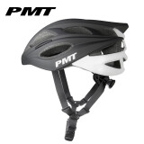 PMT M12自行车头盔男女一体成型公路山地车安全帽运动骑行装备 黑白 M码