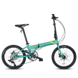 狼途（Langtu） 20寸铝合金折叠自行车男女8速成人学生运动单车便携免安装KY028 森林绿（碟刹版） 20寸