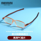 纳尼尼（NANNINI）进口防蓝光老花镜轻薄时尚折叠便携高清舒适老花眼镜 琥珀色100度