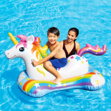 INTEX儿童成人水上坐骑游泳圈玩具浮排座圈充气浮床儿童独角兽