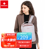 SWIZA瑞士电脑双肩包14英寸电脑包笔记本包背包大容量商务轻薄出差女士 女神灰(升级款）