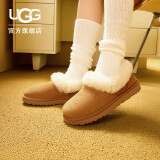 UGG冬季女士便鞋茸茸毛圈口平底毛单鞋乐福鞋1119002-2 CHE | 栗色 36