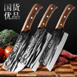 派莱斯龙泉菜刀三件套家用砍骨刀切片刀厨师刀锻打刀具套装厨房专用刀
