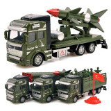 凌速 合金车仿真模型玩具车 1:48回力军事工程车  火箭运输车 导弹运输车6609-1