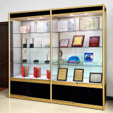 欣雪荣誉证书奖杯奖牌企业办公室展览礼品展示架陈列柜样品展示柜玻璃 100*30*200含玻璃