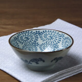 和风四季 日式餐具釉下彩陶瓷碗米饭碗斗笠碗喇叭碗礼盒碗面碗汤碗拉面碗 5英寸喇叭饭碗(蓝菊)