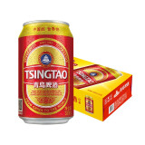 青岛啤酒(tsingtao)红金9度 330ml*24听 整箱装