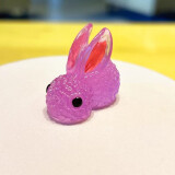 米聆微景观装饰摆件可爱动物卡通发光彩色小兔子夜光萌兔园艺植物树 紫色（2个装）