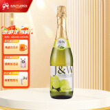 艾加（JW）无醇无酒精起泡酒葡萄酒香槟瓶型葡萄汁0度气泡酒女神节礼物 白葡萄1*750ml单支装