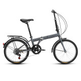 永久折叠自行车7级变速男女式成人学生青少年城市休闲单车灰色