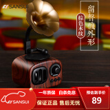 山水（SANSUI） T31无线蓝牙小音箱复古迷你音响手机电脑桌面低音炮便携式大功率音量音乐播放器 深木纹(仿古装饰音响）