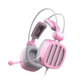 西伯利亚（XIBERIA）S21D粉色头戴式游戏耳机 网红少女直播 电竞耳机 手机和平精英吃鸡耳机台式电脑耳机带麦