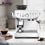 Breville铂富 家用咖啡机 研磨一体机 电动磨豆 意式进口 半自动 现磨 办公室 奶泡 BES876 海盐白