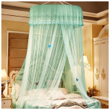 禧愿蚊帐 吊顶圆顶式蚊帐1.5米公主宫廷式上床下床子母床圆床上下铺蚊 兰馨-绿  直径1.2米 1.5米床
