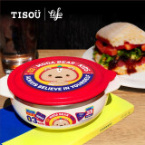 爱婴小铺TISOU 韩国进口 儿童餐具 儿童不锈钢双耳大碗  辅食碗400ml moda