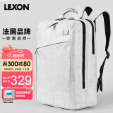 乐上（LEXON）双肩包笔记本电脑包15.6英寸双隔层大容量男书包女泰维克纸包白色
