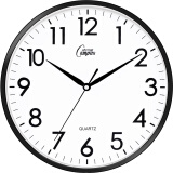 康巴丝（Compas）挂钟 创意简约钟表客厅石英钟表挂墙时钟 c2855 黑色 26cm直径