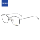 精工(SEIKO)[免费配镜]眼镜框男女全框钛材眼镜架H03097 173+万新1.74防蓝光