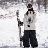AWKA单板滑雪服女男款防水防风防寒专业加厚保暖美式外套上衣冬季 奶白色 M