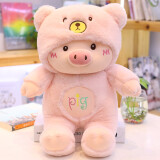 田兔可爱小猪公仔玩偶布娃娃毛绒玩具猪猪床上抱着睡觉抱枕超萌生日礼物女生 粉红色 45厘米