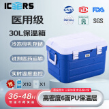 ICERS艾森斯PU保温箱30L医用冷藏箱户外车载冰箱配温度显示配背带