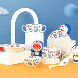 yomerto悠米兔家用创意陶瓷卡通碗盘碟餐具套装哆啦A梦儿童餐具礼盒套装