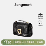 Songmont山下有松小号巧克力包小众设计师新款牛皮斜挎链条软手机包女夏季 黑色(现货)