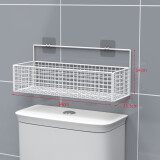 润朋 卫生间置物架上方厕所用品免打孔浴室壁挂墙上放卫生纸巾收纳 白色单层大号