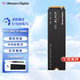 西部数据（WD） NVME协议 M.2接口 2280台式机笔记本SSD固态硬盘 黑盘SN770 500G +散热片