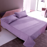 黄河口老粗布床单纯棉 家纺粗布床单纯棉全棉格子被单纯棉床单老粗布床单单件 纯色紫色 200X230cm适合1.5米床