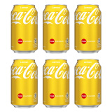 可口可乐（Coca-Cola）香港进口 柠檬汽水可口可乐碳酸饮料组合装 网红夏日饮品 柠檬可乐330ml*6罐