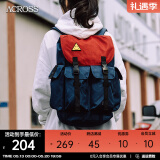ACROSS双肩包男女背包大容量电脑包休闲旅行包时尚背包潮流学生情侣书包 红蓝
