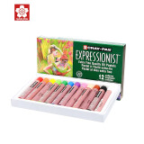 樱花(SAKURA)油画棒蜡笔 中粗型精致12色套装 儿童安全绘画画笔美术彩绘工具软性油性粉彩棒玩具礼物