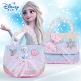 迪士尼（Disney）手提包 儿童包包冰雪艾莎公主斜挎包 洋气女孩女童生日礼物 粉色