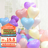 新新精艺520表白气球儿童马卡龙心形100个婚房气球生日派对求婚告白布置