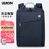 乐上（LEXON）双肩包男商务笔记本电脑包15.6英寸双隔层大容量书包防泼水深蓝色
