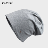 CACUSS帽子男女士春秋薄款棉包头套头帽夏季空调睡觉保暖月子帽产后深灰