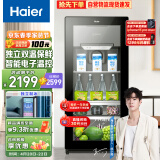 海尔（Haier）120升智能双温家用客厅办公室冷藏柜暖藏冰吧 茶叶饮料水果保鲜柜囤货小型冰箱DS0120D以旧换新