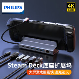 飞利浦Steam Deck/ROG掌机底座扩展坞HDMI网口拓展坞4k60Hz投屏适用游戏主机配件连接电视支架转换器