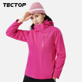 探拓（TECTOP）户外服 女抓绒内胆防风防寒滑雪服保暖冲锋衣95134CF 女款玫红 XL