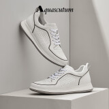 aquascutum/雅格狮丹 2021春夏新款头层牛皮都市休闲鞋板鞋男鞋透气