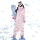 DOOK SNOW 2023新款滑雪服女套装韩国单板双板防风防水保暖夹棉滑雪装备 808粉色+605粉色 S