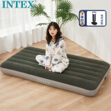 INTEX充气床垫户外家用单人充气床便携式陪护气垫床折叠床含手泵64107
