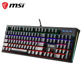 微星（MSI）GK50Z 机械键盘 红轴 RGB光效 有线 游戏电竞办公键盘 104键 吃鸡键盘 黑色