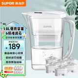 苏泊尔（SUPOR）过滤净水器 家用滤水壶 自来水过滤器净水壶 J-UF01（白色）一壶六芯