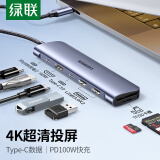 绿联（UGREEN）Type-C扩展坞USB-C雷电4拓展坞HUB3.0分线转换器HDMI转接头4K高清投屏读卡适用苹果Mac电脑手机